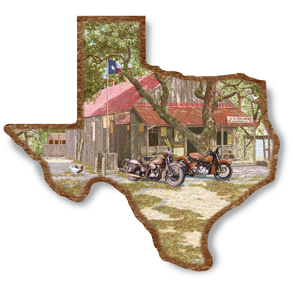 Luckenbach and Vintage Bikes On Wood Texas