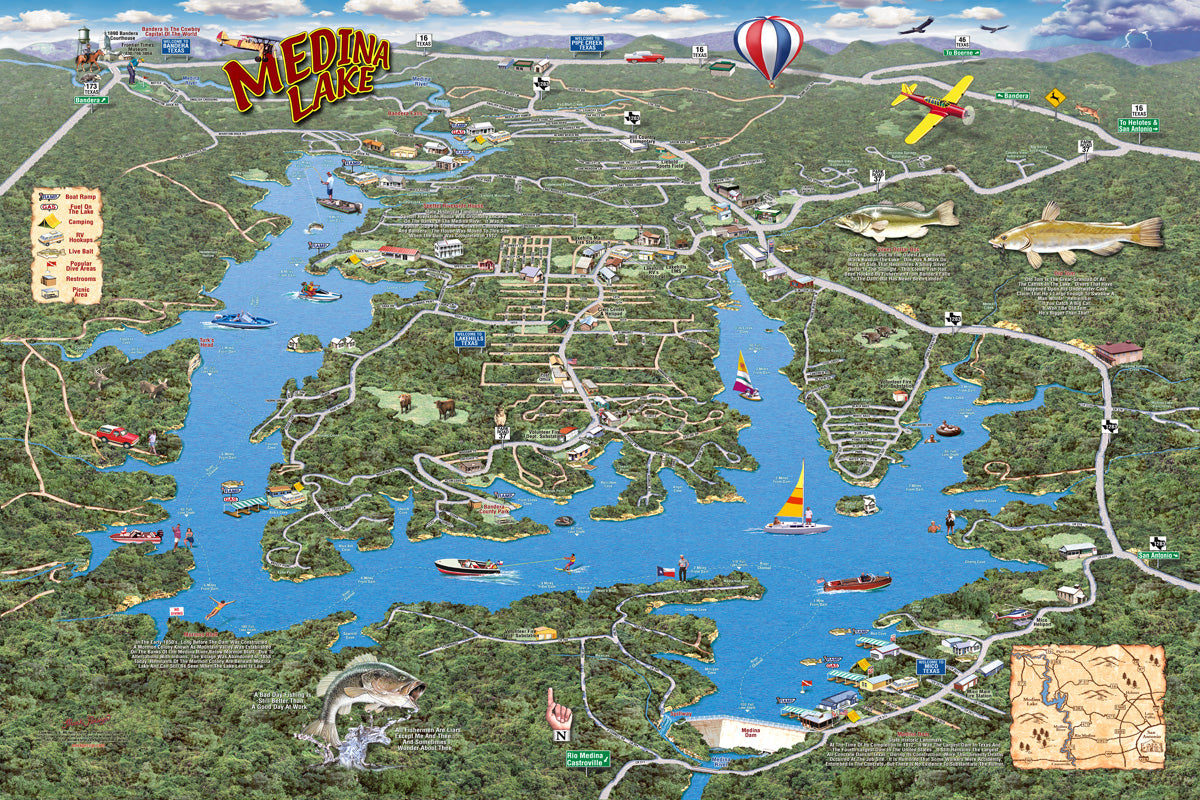 Medina Lake Map The Art Of Mark Persyn Medina Lake Map The Art Of Mark Persyn