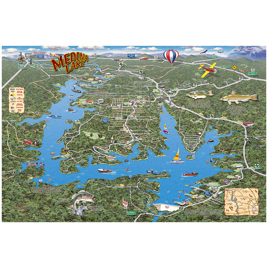 Medina Lake Illustrated Map